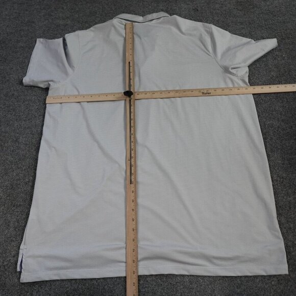 Greyson Mens Polo Shirt 2XL Gray Striped Green Spring Valley Embroidery - Picture 5 of 7